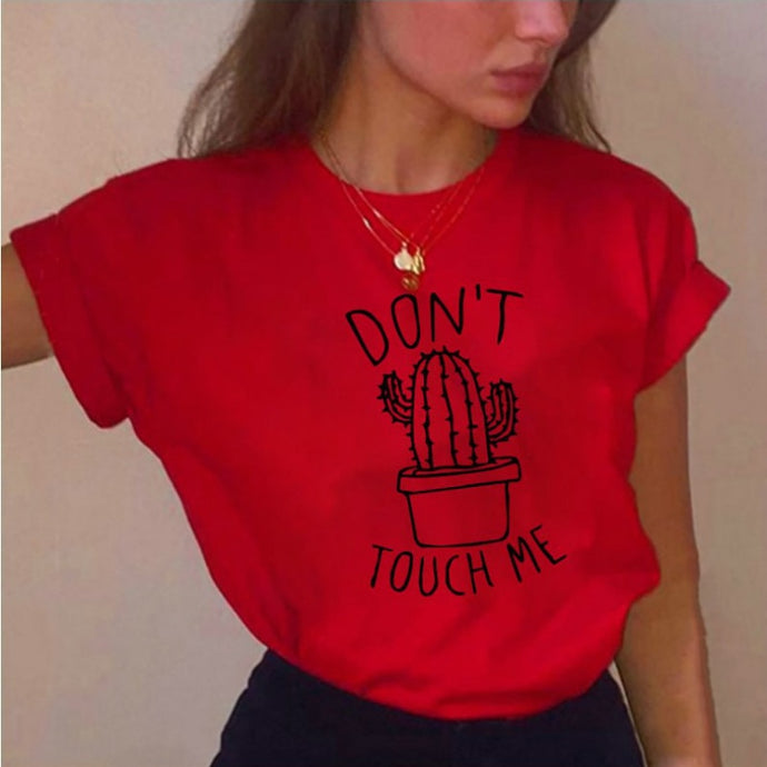 Cactus Printed Women's T-Shirt Harajuku Summer Female Top Tee For Lady Girl Funny Round neck T-shirts Hipster Tumblr