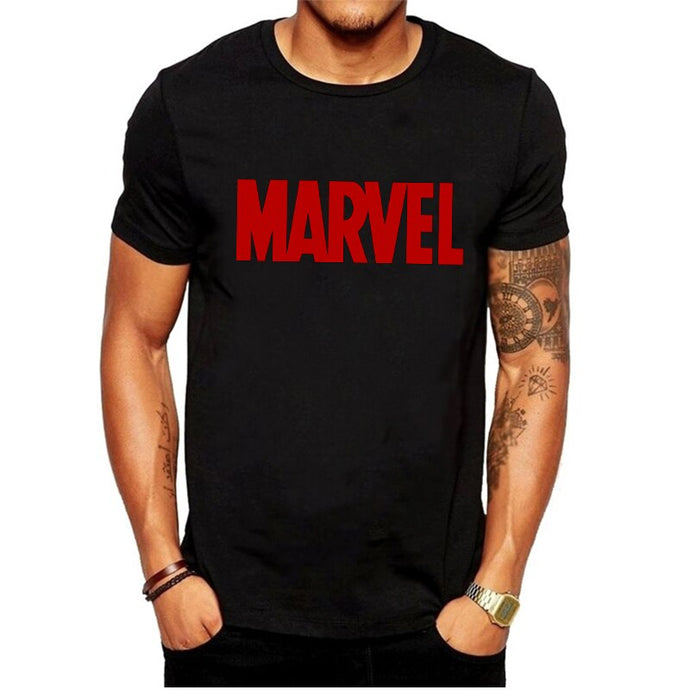 LUSLOS Fashion Men's T Shirt The Avengers Marvel Tshirt Casual Round Neck Male Boys Tops Tees White Black Men T-shirt Streetwear