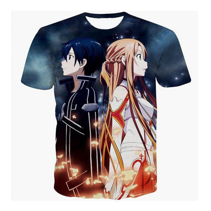 Full Print Fashion SAO T Shirt 3D Anime Sword Art Online T-Shirt Women Men Summer Casual Tee Shirts Fitness Summer Tops Dropship
